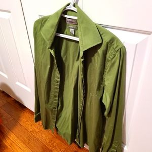 🌟2/$15  Le Chateau Men's Green Long Sleeve Dress Shirt